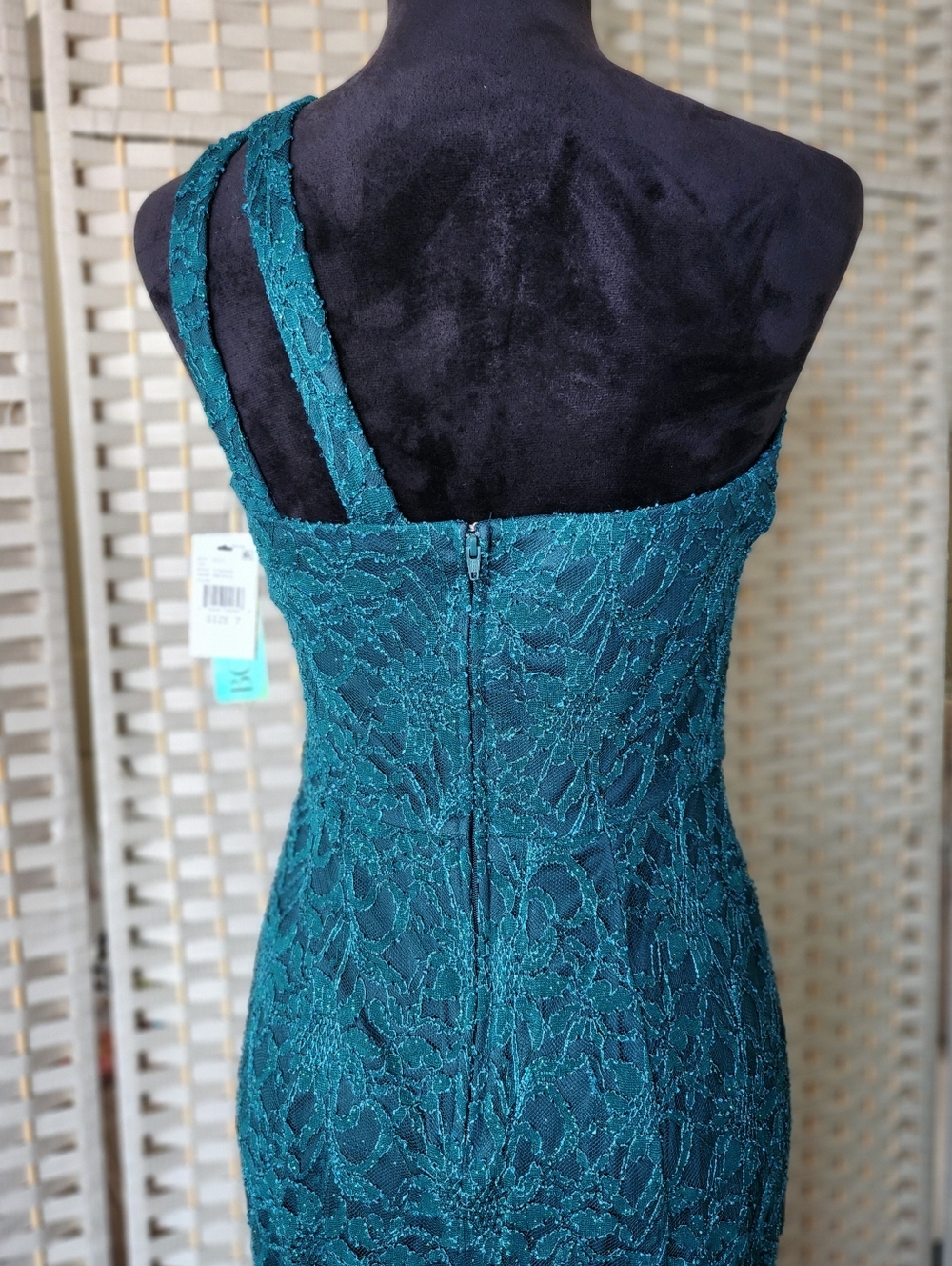 ✨️NWT✨️Emerald Lace Halter Prom/ Evening Gown - Elegant Women's Dress - Picture 5 of 10